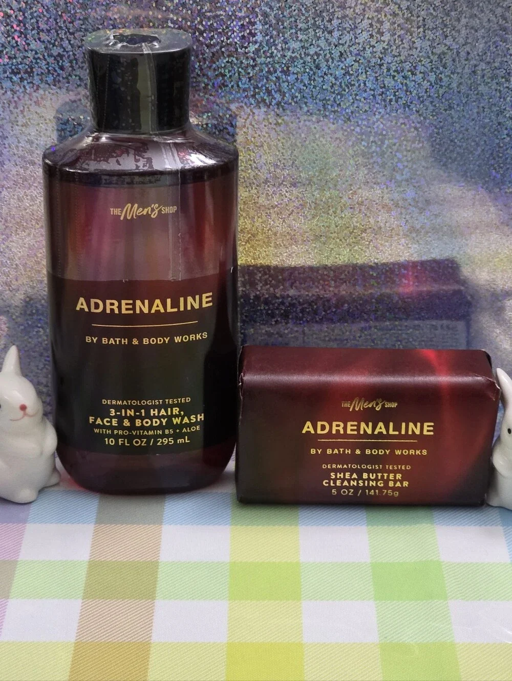 Bath Body Works Men's Adrenaline 3-in-1 Hair, Face, & Body Wash & Bar Soap 2pc
